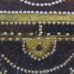 French 19th Century Folk Art Leather Box - 4108523