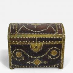 French 19th Century Folk Art Leather Box - 4352160