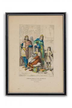 French 19th Century Framed Lithograph of a Parisian Noble Family and their Archi - 4668786