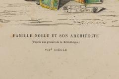 French 19th Century Framed Lithograph of a Parisian Noble Family and their Archi - 4668790