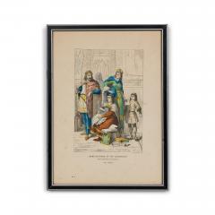 French 19th Century Framed Lithograph of a Parisian Noble Family and their Archi - 4709069