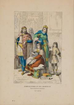 French 19th Century Framed Lithograph of a Parisian Noble Family and their Archi - 4709192