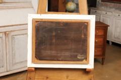 French 19th Century Framed Oil On Panel Painting Depicting a Village by the Sea - 3558535