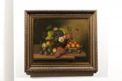 French 19th Century Framed Oil on Canvas Still Life Painting Depicting Fruits - 3422697