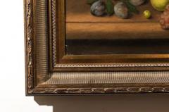 French 19th Century Framed Oil on Canvas Still Life Painting Depicting Fruits - 3422815