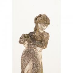 French 19th Century Garden Statue of a Maiden - 3218173