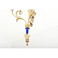 French 19th Century Gilt Bronze and Ceramic Chandelier - 4371818