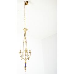 French 19th Century Gilt Bronze and Ceramic Chandelier - 4371825