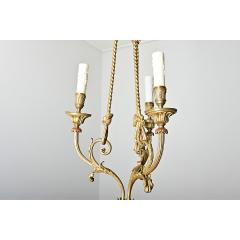 French 19th Century Gilt Bronze and Ceramic Chandelier - 4371832