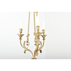 French 19th Century Gilt Bronze and Ceramic Chandelier - 4371835