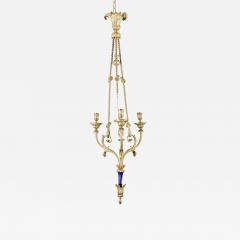 French 19th Century Gilt Bronze and Ceramic Chandelier - 4400861