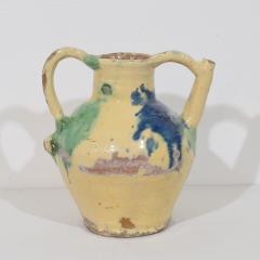 French 19th Century Glazed Terracotta Jug or Water Cruche Orjol - 4486030