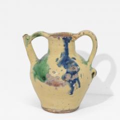 French 19th Century Glazed Terracotta Jug or Water Cruche Orjol - 4491235