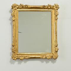 French 19th Century Gold Gilt Mirror with Flowers - 3747297