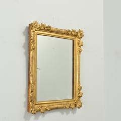 French 19th Century Gold Gilt Mirror with Flowers - 3747305