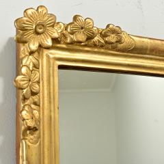 French 19th Century Gold Gilt Mirror with Flowers - 3747308