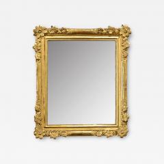 French 19th Century Gold Gilt Mirror with Flowers - 3841292