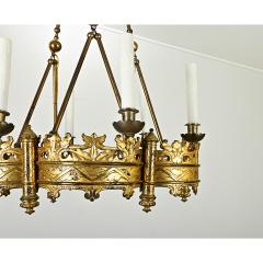 French 19th Century Gothic Style Brass Chandelier - 3888114