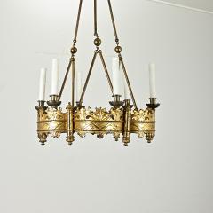 French 19th Century Gothic Style Brass Chandelier - 3888164