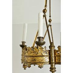 French 19th Century Gothic Style Brass Chandelier - 3888188