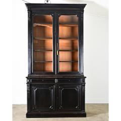 French 19th Century Grand Ebonized Bibliotheque - 4322265