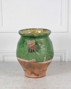 French 19th Century Green Glaze Confit Pot - 4758233