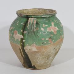 French 19th Century Green Glazed Ceramic Confit Jar - 4115923