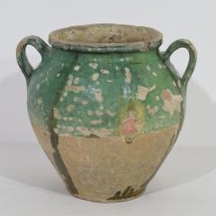 French 19th Century Green Glazed Ceramic Confit Jar - 4115924