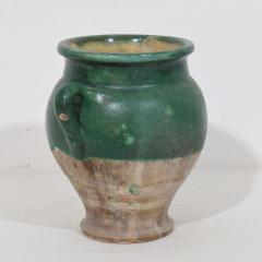 French 19th Century Green Glazed Ceramic Confit Jar Pot - 4116208