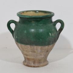 French 19th Century Green Glazed Ceramic Confit Jar Pot - 4116212