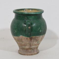 French 19th Century Green Glazed Ceramic Confit Jar Pot - 4116215