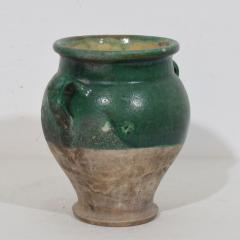 French 19th Century Green Glazed Ceramic Confit Jar Pot - 4116292