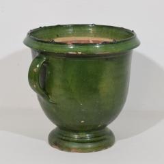 French 19th Century Green Glazed Earthenware Castelnaudary Planter - 4116263