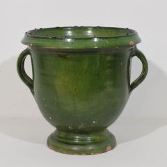French 19th Century Green Glazed Earthenware Castelnaudary Planter - 4116272