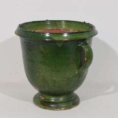 French 19th Century Green Glazed Earthenware Castelnaudary Planter - 4116335