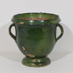French 19th Century Green Glazed Earthenware Castelnaudary Planter - 4116336