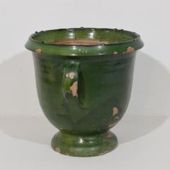 French 19th Century Green Glazed Earthenware Castelnaudary Planter - 4116339