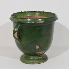 French 19th Century Green Glazed Earthenware Castelnaudary Planter - 4116342