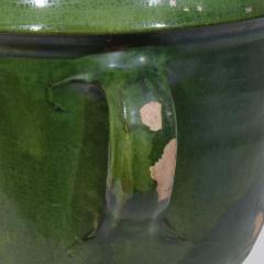French 19th Century Green Glazed Earthenware Castelnaudary Planter - 4116356