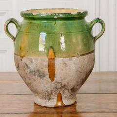 French 19th Century Green and Yellow Glazed Confit Jar - 1596201