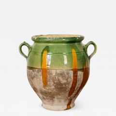 French 19th Century Green and Yellow Glazed Confit Jar - 1596833