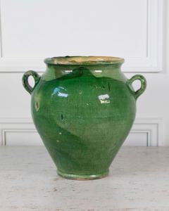 French 19th Century Green and Yellow Splash Glaze Confit Pot - 4758224