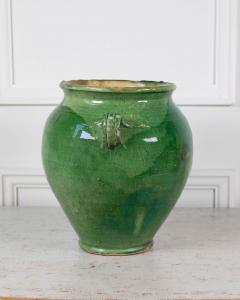 French 19th Century Green and Yellow Splash Glaze Confit Pot - 4758225