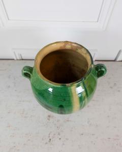 French 19th Century Green and Yellow Splash Glaze Confit Pot - 4758278