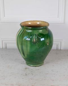 French 19th Century Green and Yellow Splash Glaze Confit Pot - 4758281