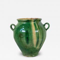 French 19th Century Green and Yellow Splash Glaze Confit Pot - 4760820
