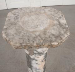 French 19th Century Grey and White Marble Pedestal - 1044172