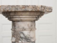 French 19th Century Grey and White Marble Pedestal - 1044173