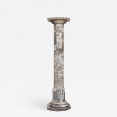 French 19th Century Grey and White Marble Pedestal - 1045086