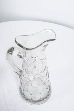 French 19th Century Hand Blown Glass Thumbprint Pitcher - 1311512